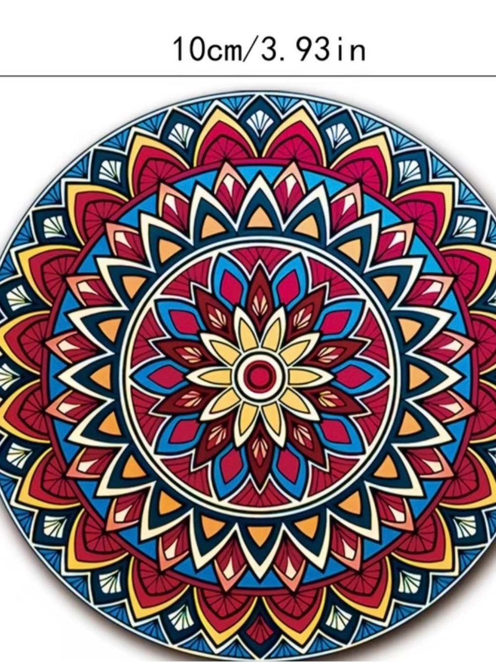 Colorful Mandala Wooden  Coaster Set - Multicolor 8pcs - Picture 4 of 8